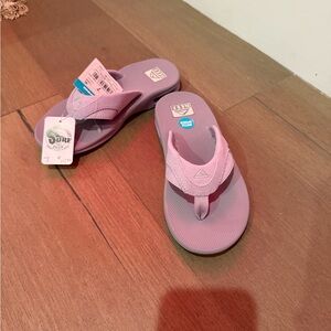 Ladies reef bottle opener flip flops in lilac purple size 7